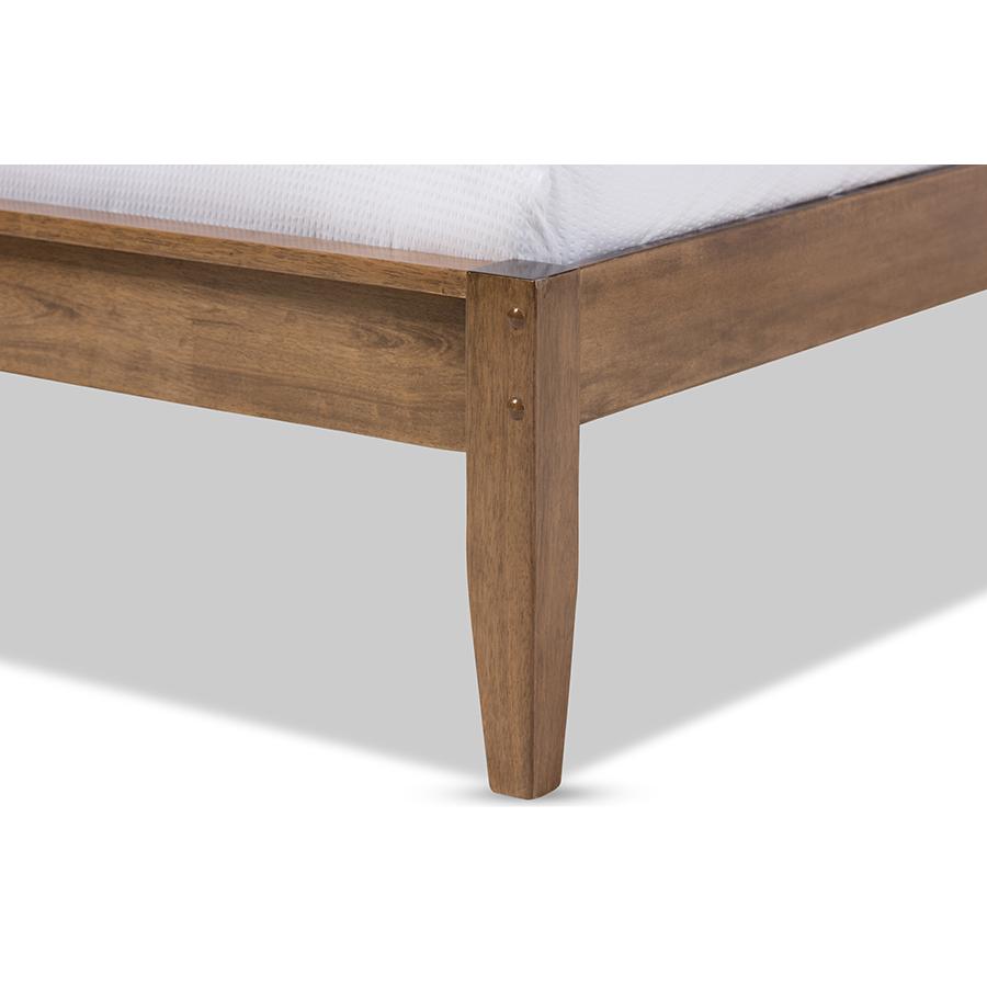 Solid Walnut Wood Curvaceous Slatted Queen Size Platform Bed. Picture 4
