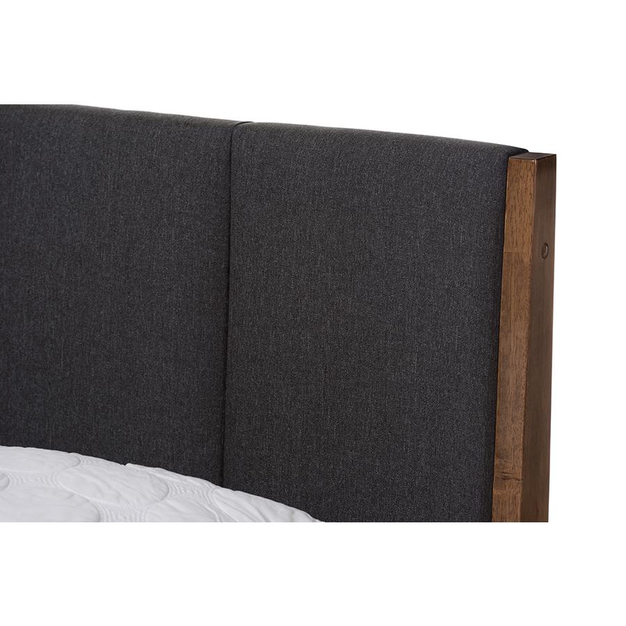 Medium Brown Finish Wood King Size Platform Bed. Picture 4