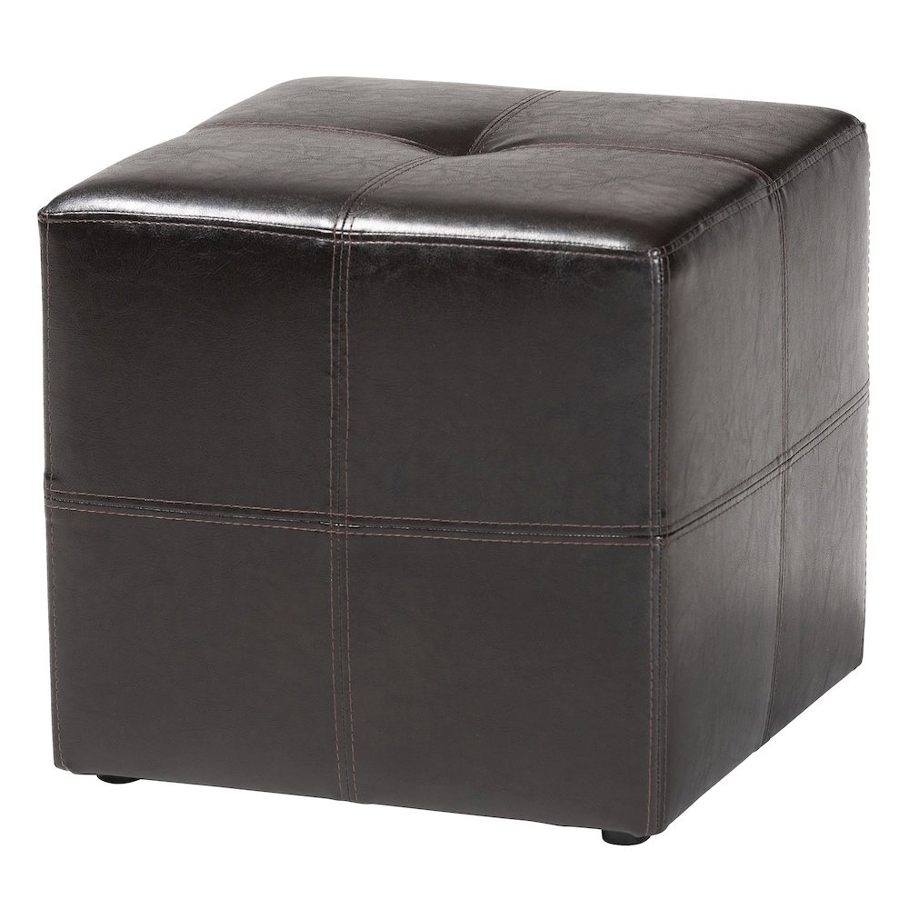 Baxton Studio Nox Dark Brown Ottoman. Picture 1