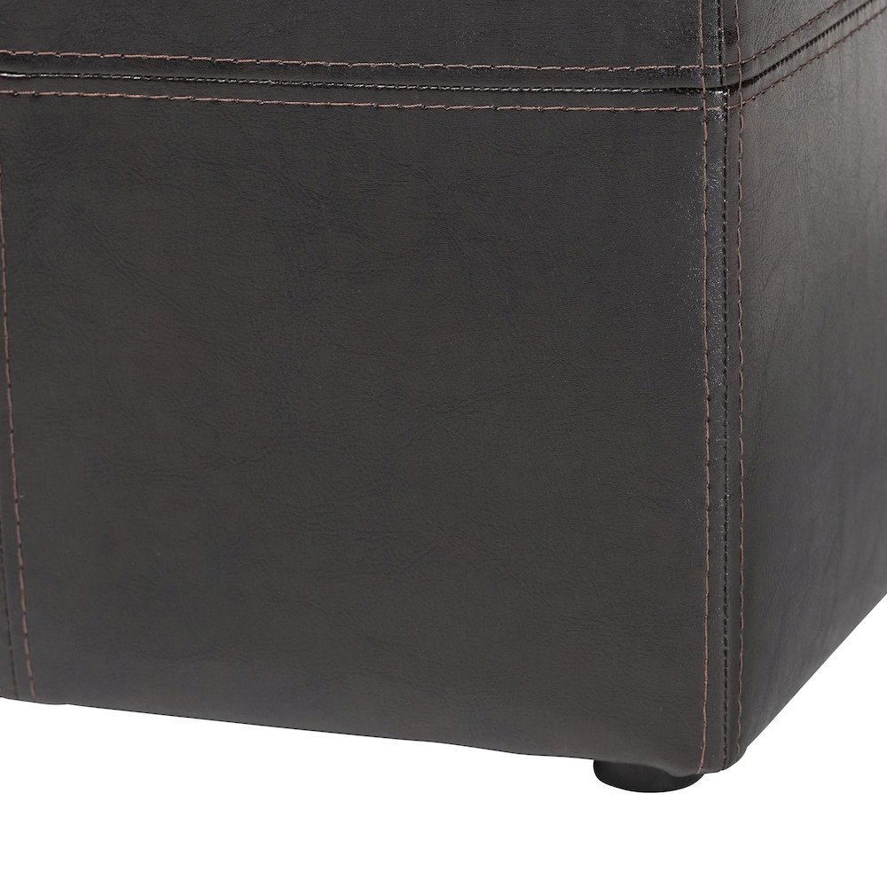 Baxton Studio Nox Dark Brown Ottoman. Picture 4