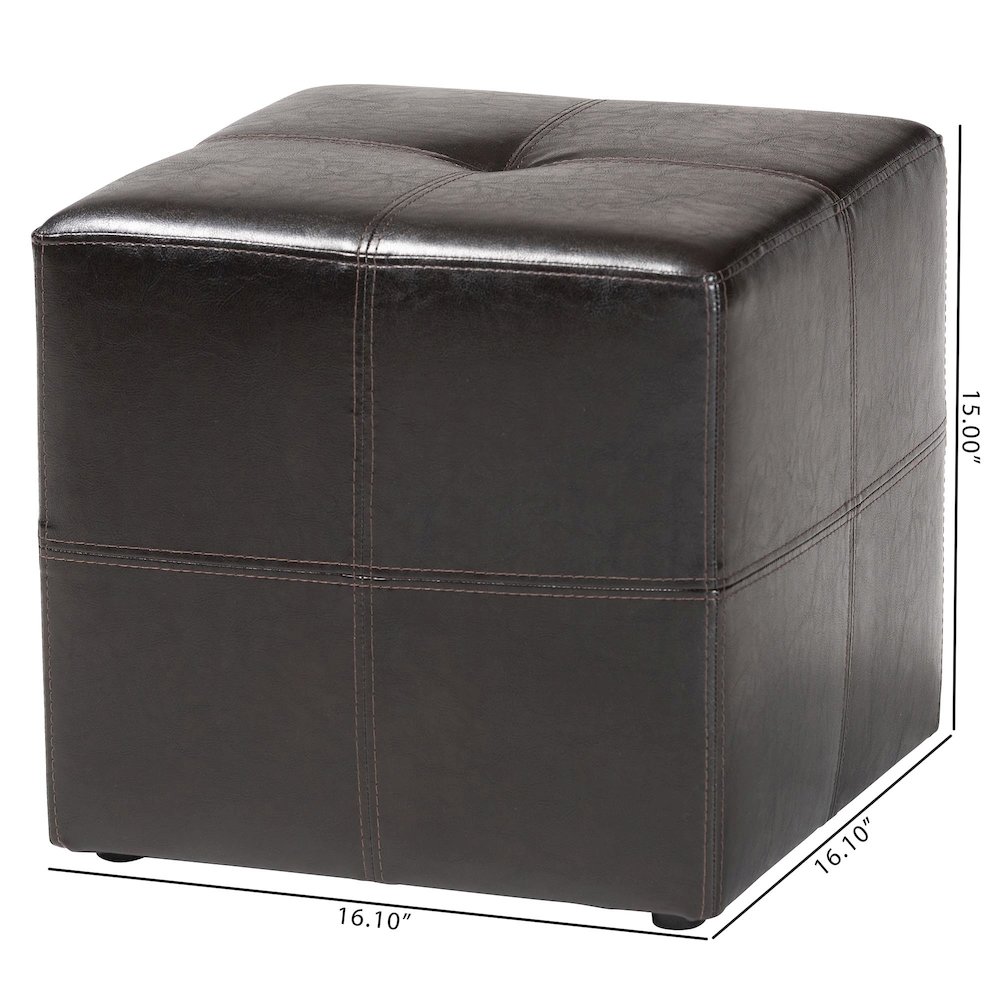 Baxton Studio Nox Dark Brown Ottoman. Picture 5