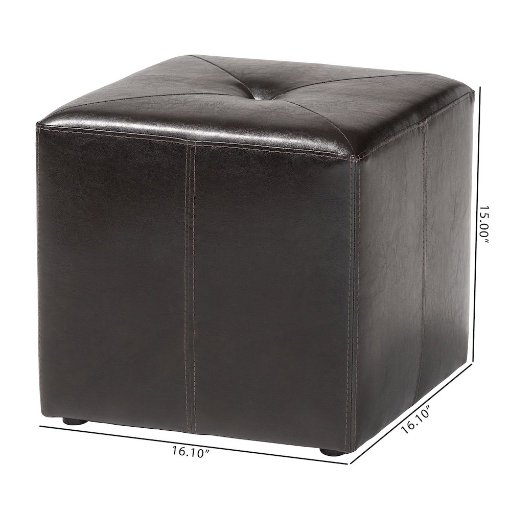 Baxton Studio Aric Bonded Leather Ottoman. Picture 3