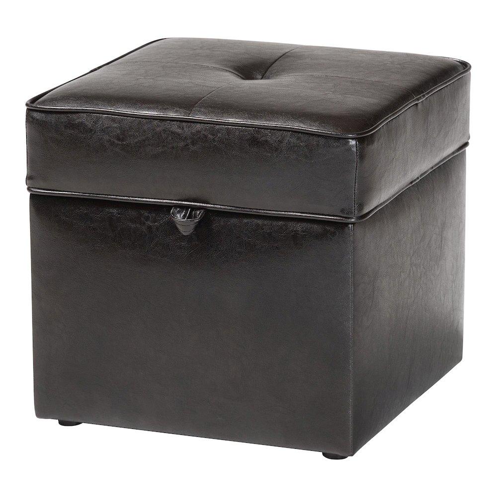 Baxton Studio Sydney Brown Modern Ottoman - Storage Ottoman. Picture 1