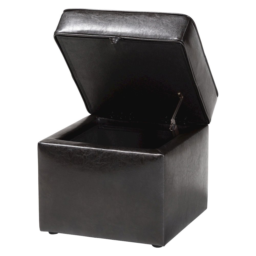 Baxton Studio Sydney Brown Modern Ottoman - Storage Ottoman. Picture 2
