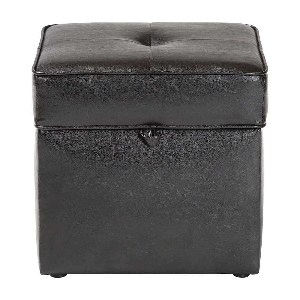 Baxton Studio Sydney Brown Modern Ottoman - Storage Ottoman. Picture 3