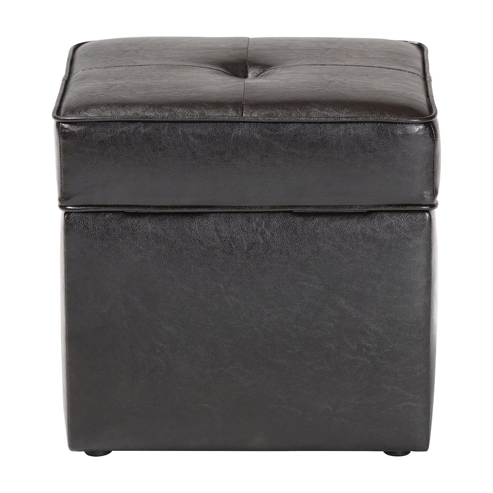 Baxton Studio Sydney Brown Modern Ottoman - Storage Ottoman. Picture 4