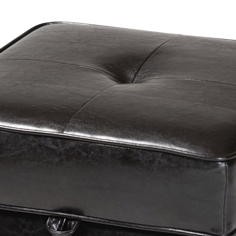 Baxton Studio Sydney Brown Modern Ottoman - Storage Ottoman. Picture 6