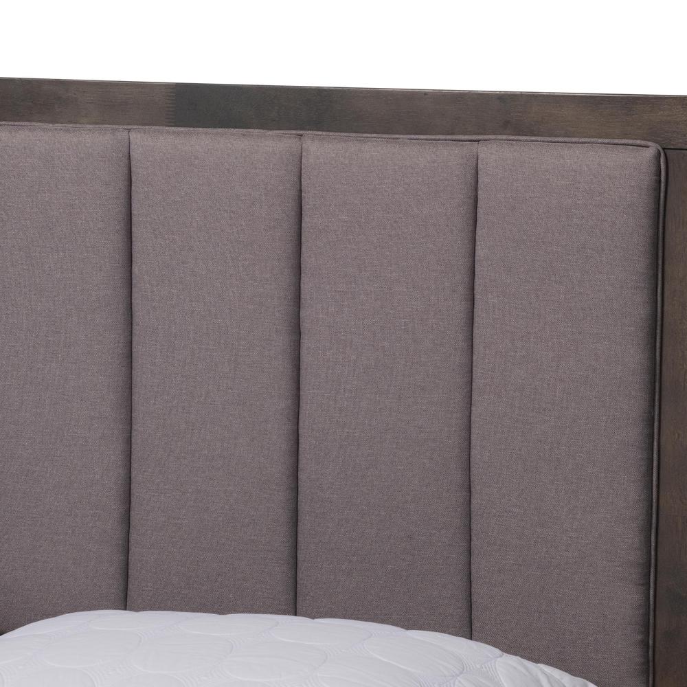 Dark Grey Oak Finished Wood King Size Platform Canopy Bed. Picture 13