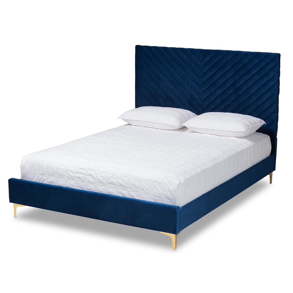 Gold Metal King Size Platform Bed. Picture 12