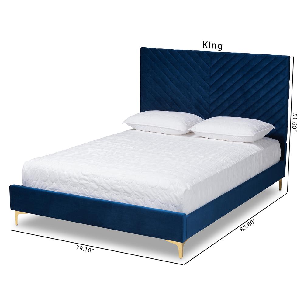 Gold Metal King Size Platform Bed. Picture 22