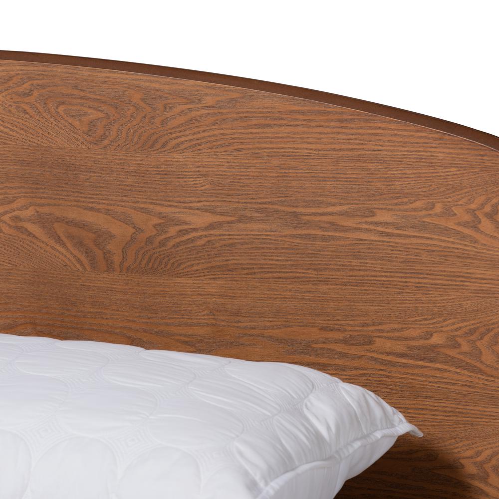 Transitional Walnut Brown Finished Wood Queen Size Platform Bed. Picture 14
