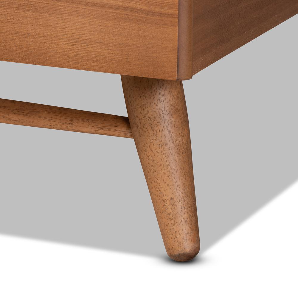 Transitional Walnut Brown Finished Wood Queen Size Platform Bed. Picture 15