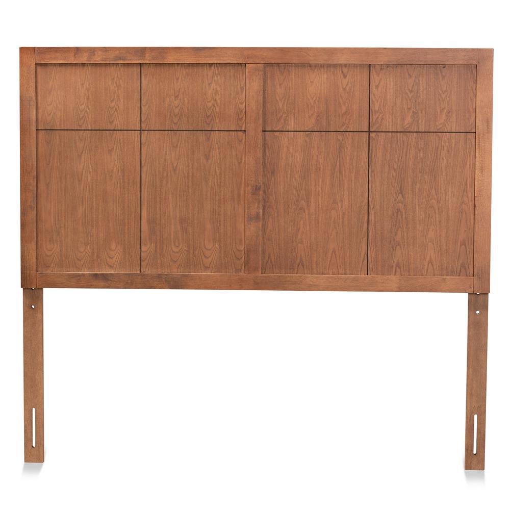 Transitional and Rustic Ash Walnut Finished Wood Queen Size Headboard. Picture 9