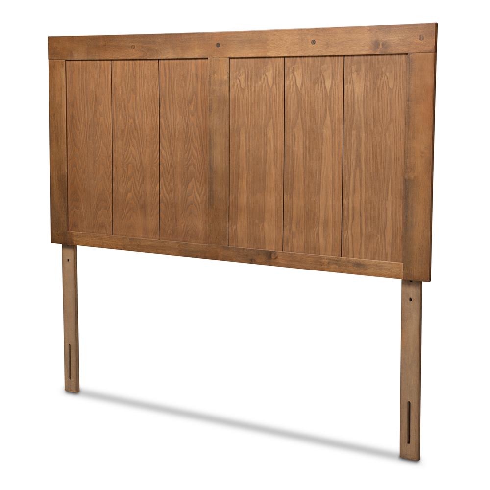 Transitional Ash Walnut Finished Wood Queen Size Headboard. Picture 9
