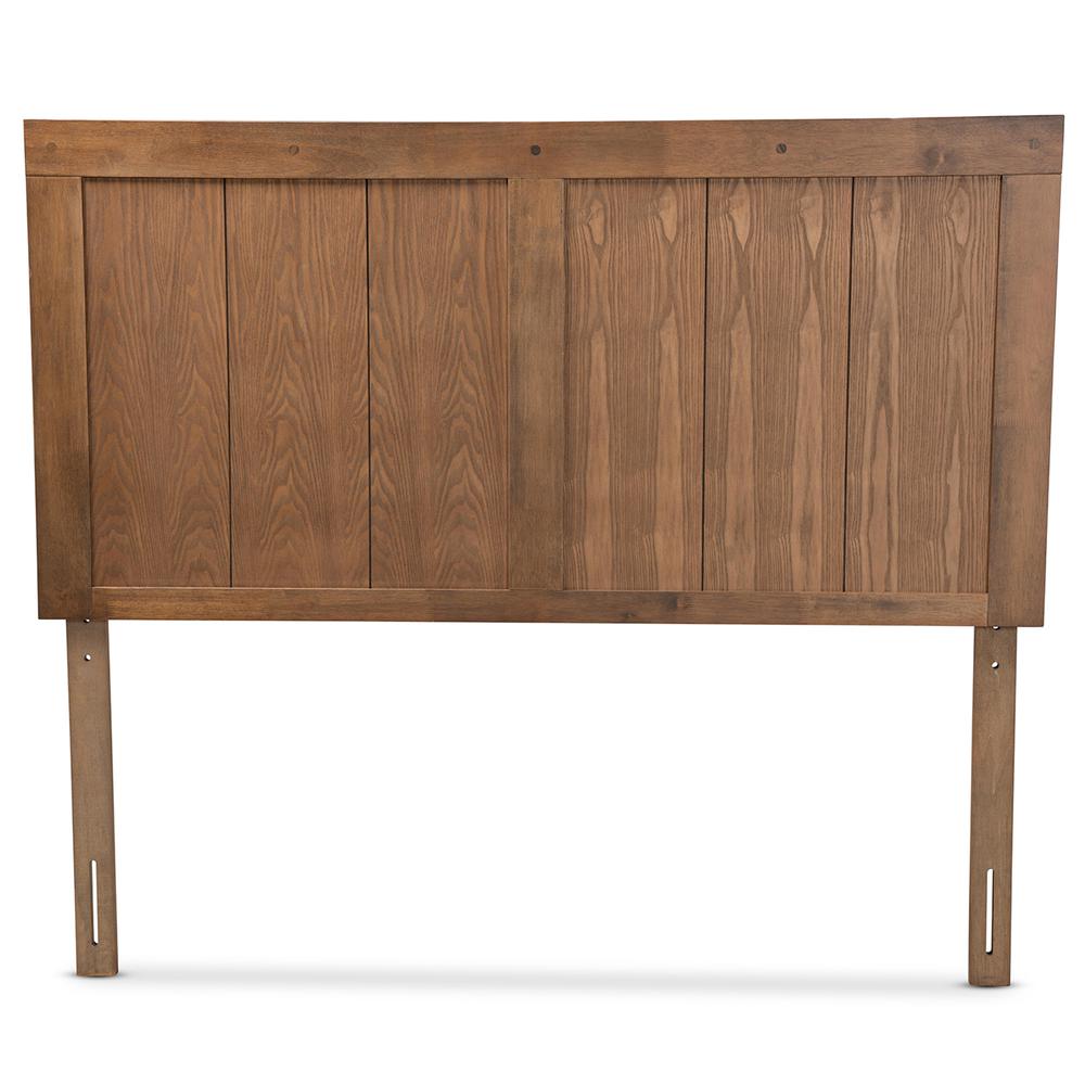 Transitional Ash Walnut Finished Wood Queen Size Headboard. Picture 10