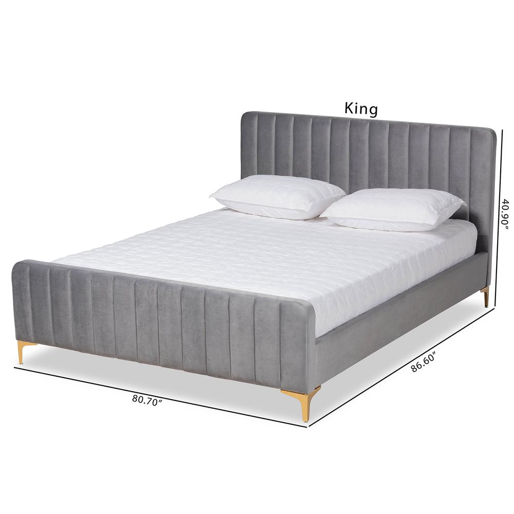 Gold Finished King Size Platform Bed. Picture 20
