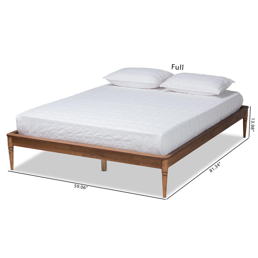 Tallis Classic and Traditional Walnut Brown Finished Wood Queen Size Bed Frame. Picture 18