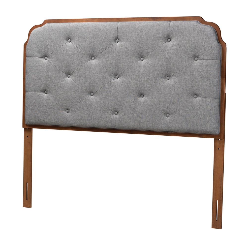 Walnut Brown Finished Wood Queen Size Headboard. Picture 10