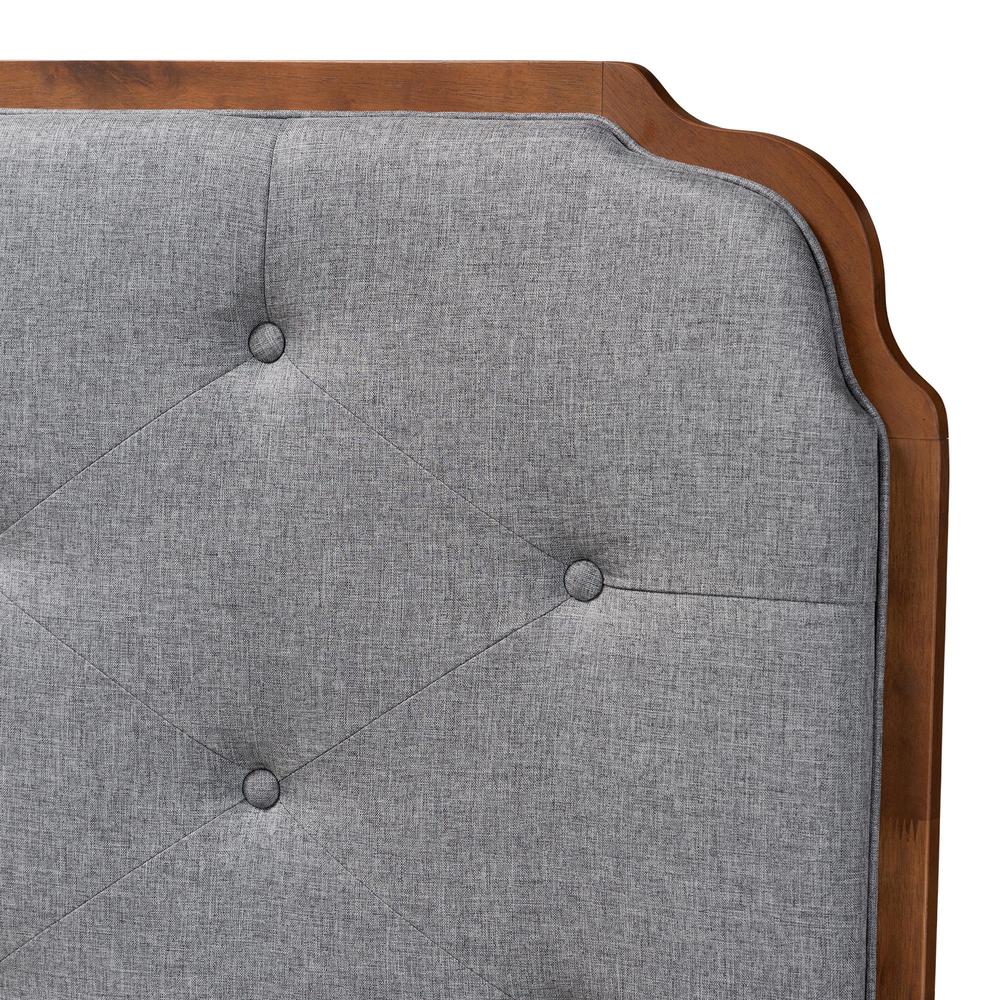 Walnut Brown Finished Wood Queen Size Headboard. Picture 12