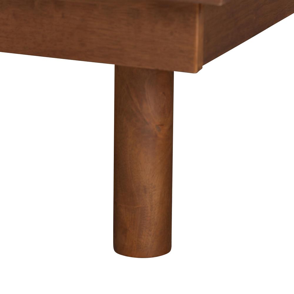 Walnut Finished Wood King Size Platform Storage Bed with Built-In Nightstands. Picture 21