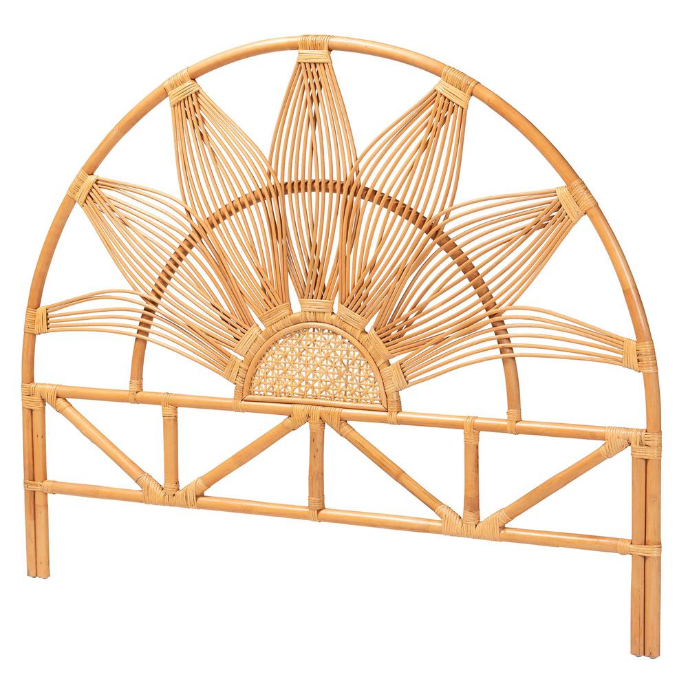 Jasmine Modern Bohemian Natural Rattan Queen Size Standalone Headboard. Picture 8