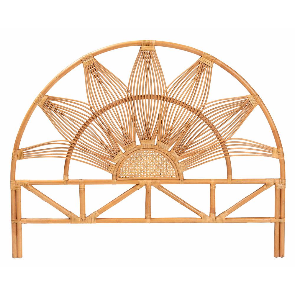 Jasmine Modern Bohemian Natural Rattan Queen Size Standalone Headboard. Picture 9