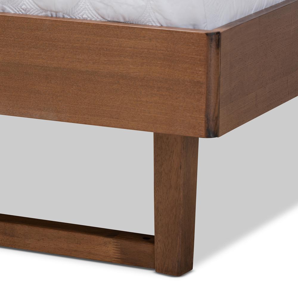 Ash Walnut Finished Wood Queen Size Platform Bed. Picture 15
