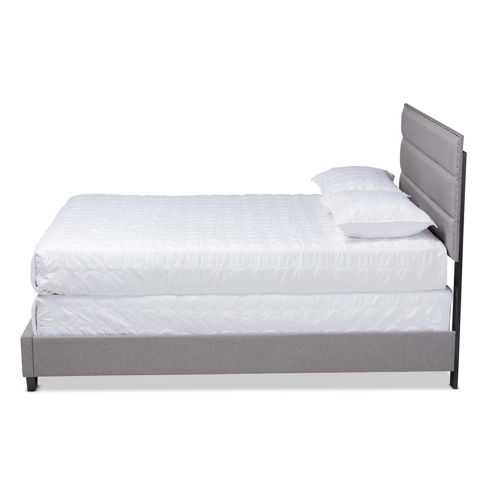 Baxton Studio Ansa Modern and Contemporary Grey Fabric Upholstered Queen Size Bed. Picture 14