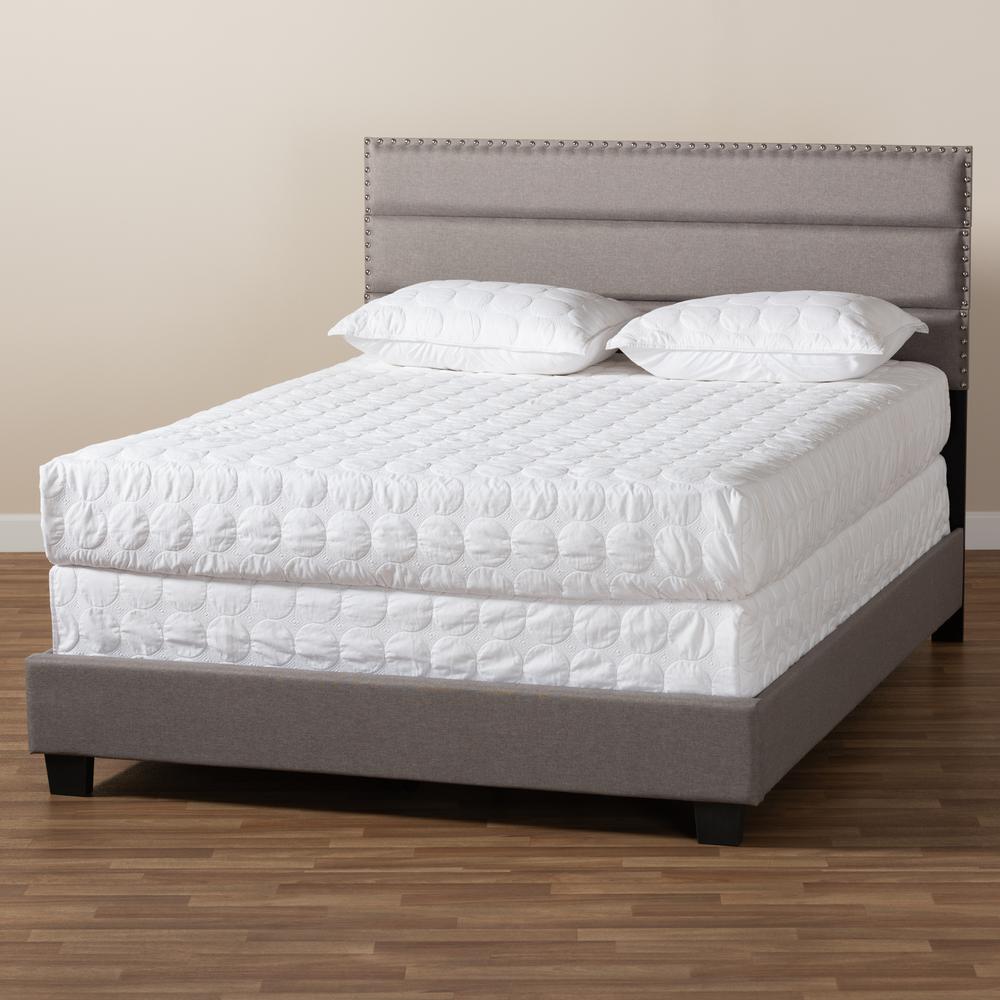 Baxton Studio Ansa Modern and Contemporary Grey Fabric Upholstered Queen Size Bed. Picture 19