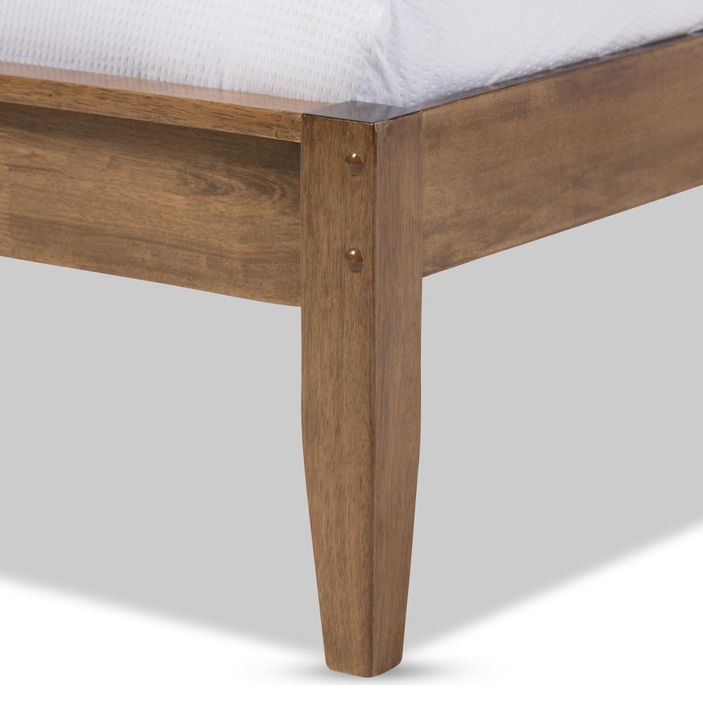 Solid Walnut Wood Curvaceous Slatted Queen Size Platform Bed. Picture 9