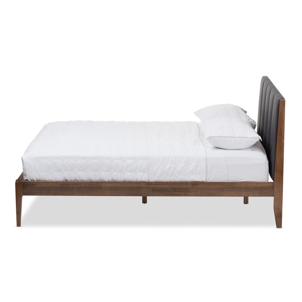 Medium Brown Finish Wood King Size Platform Bed. Picture 9