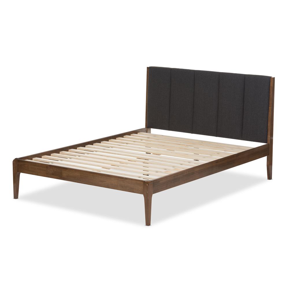 Medium Brown Finish Wood King Size Platform Bed. Picture 10