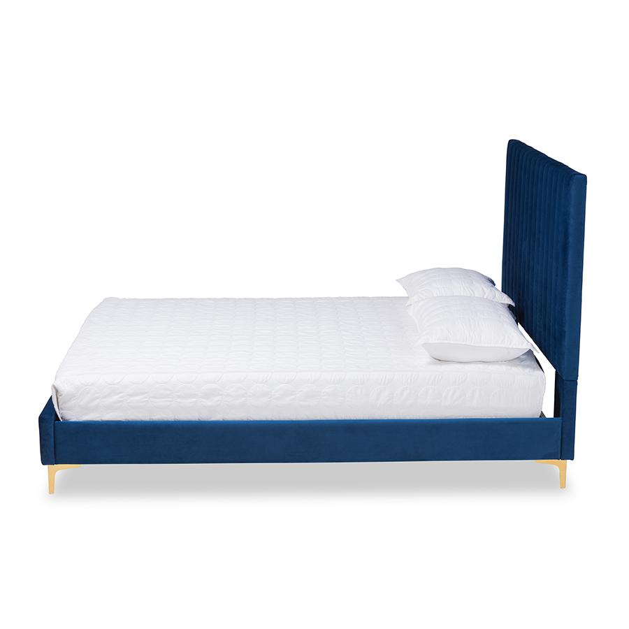 Gold Metal Full Size Platform Bed. Picture 2