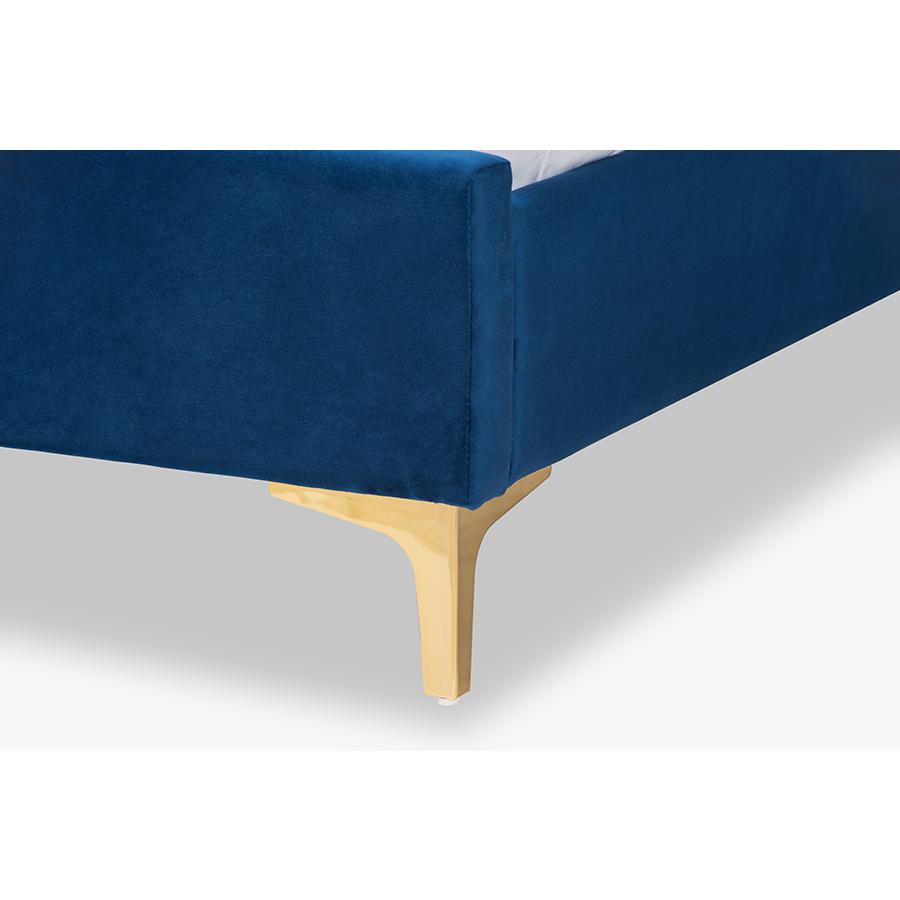 Gold Metal Full Size Platform Bed. Picture 5