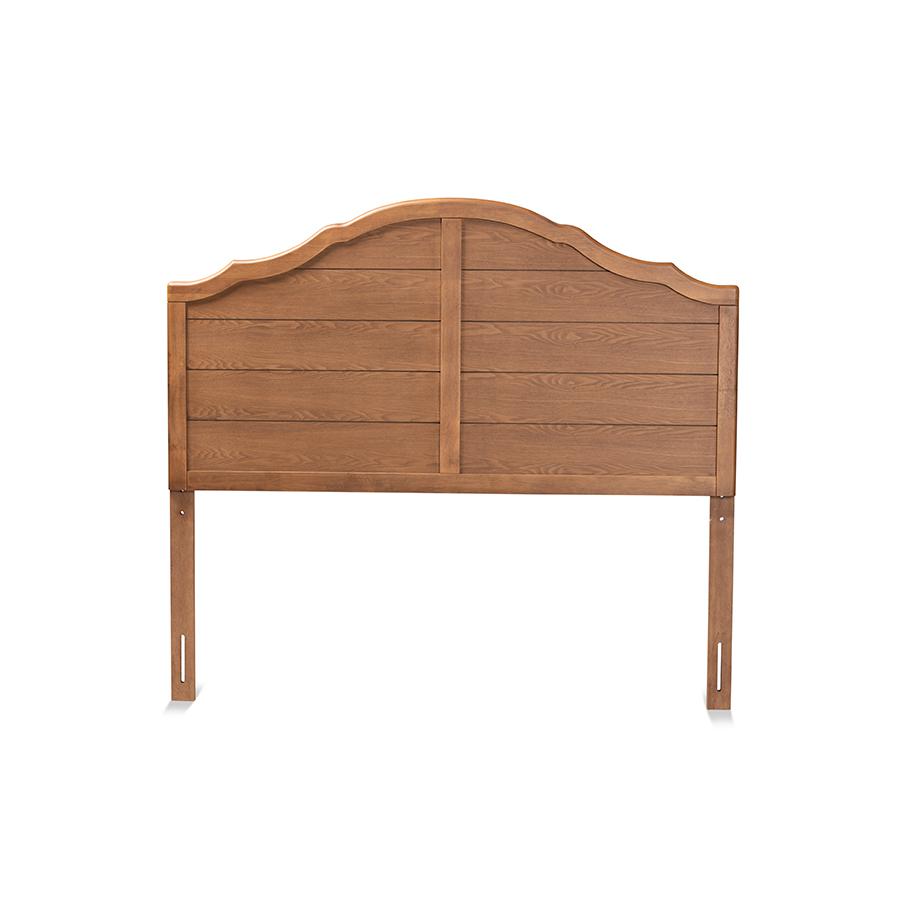 Clive Vintage Traditional Farmhouse Ash Walnut Finished Wood King Size Headboard. Picture 2