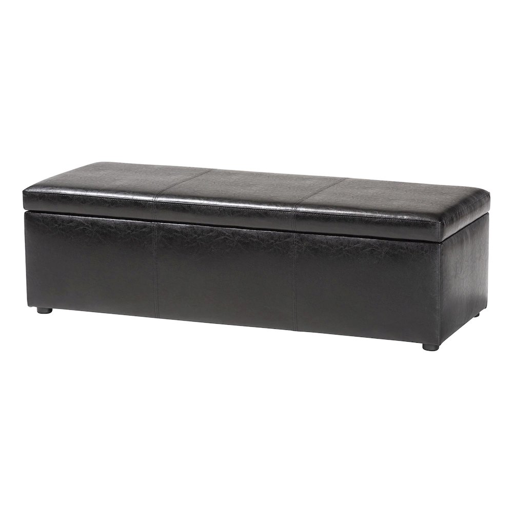 Baxton Studio Dennehy Black Brown Modern Ottoman. Picture 1