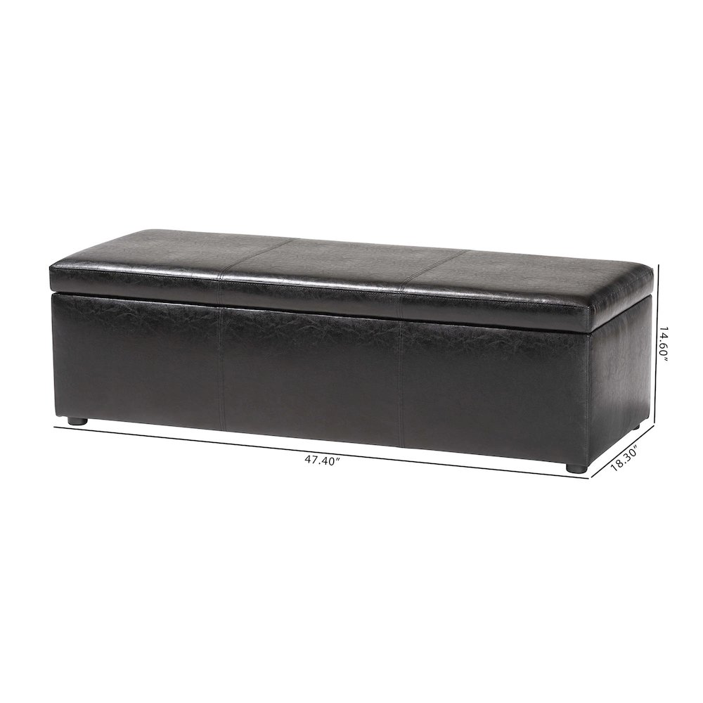 Baxton Studio Dennehy Black Brown Modern Ottoman. Picture 6