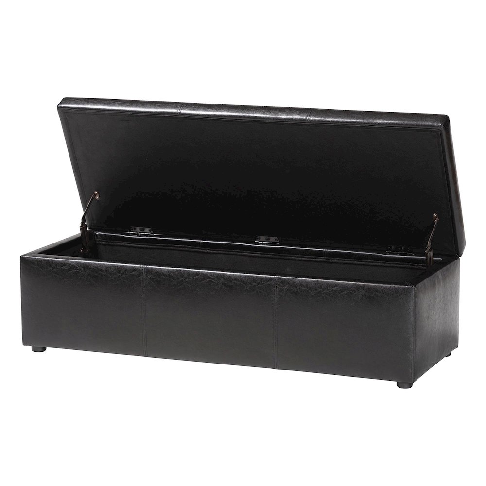 Baxton Studio Dennehy Black Brown Modern Ottoman. Picture 2