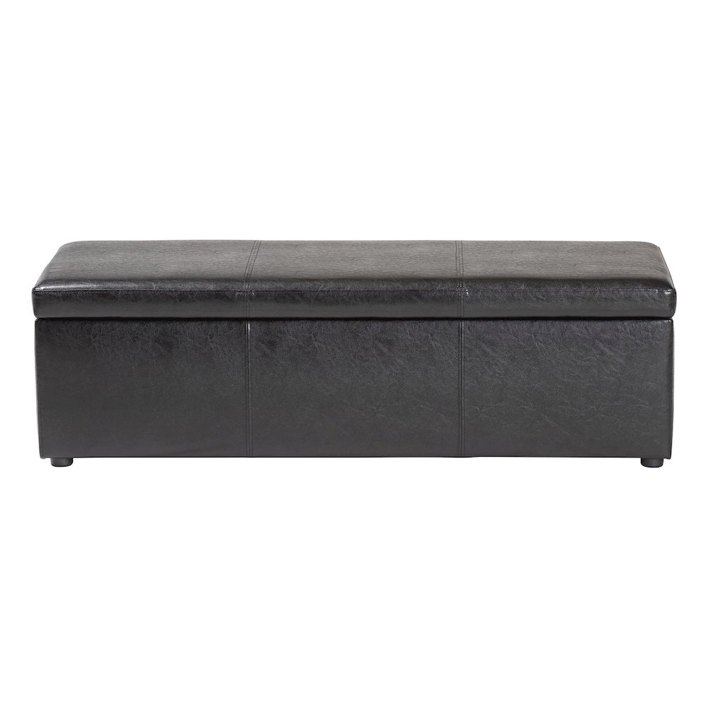 Baxton Studio Dennehy Black Brown Modern Ottoman. Picture 3