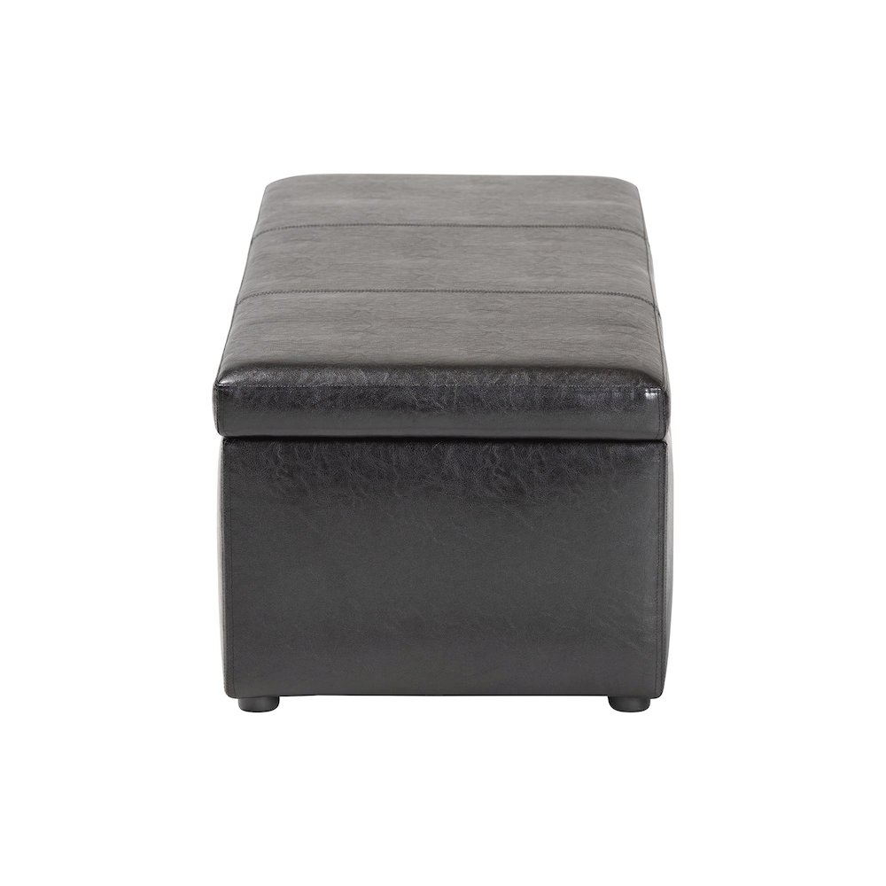 Baxton Studio Dennehy Black Brown Modern Ottoman. Picture 4