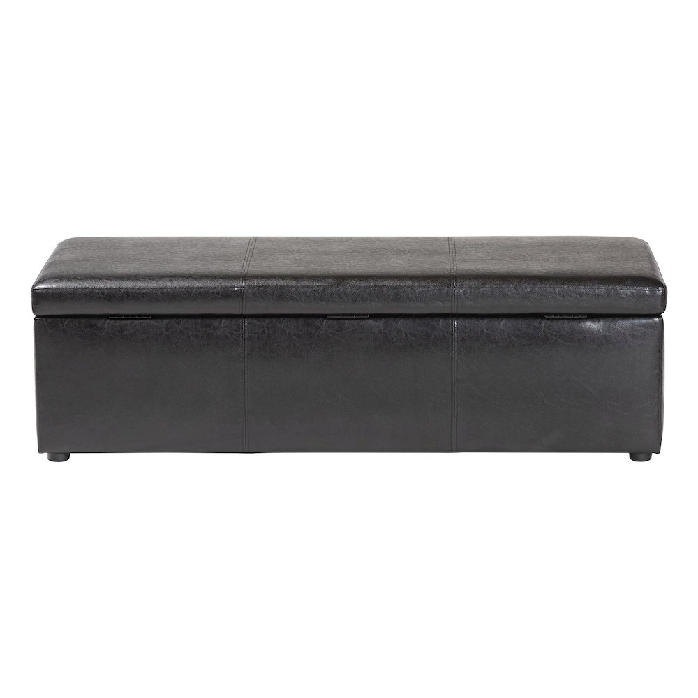 Baxton Studio Dennehy Black Brown Modern Ottoman. Picture 5