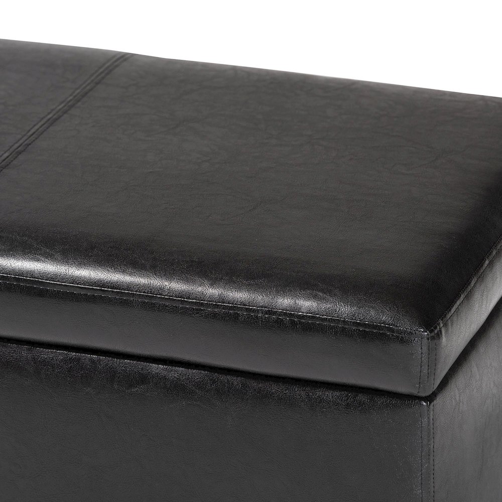 Baxton Studio Dennehy Black Brown Modern Ottoman. Picture 7