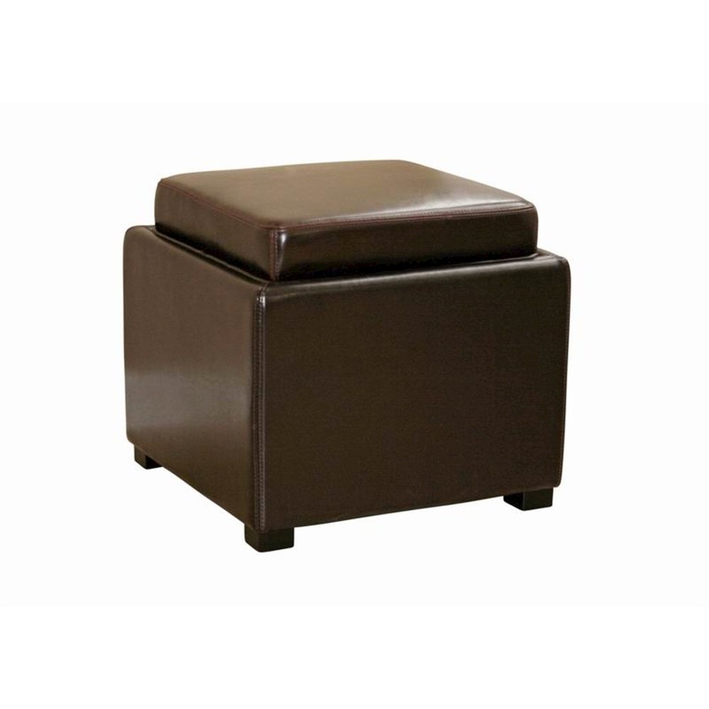 Baxton Studio Dark Brown Tate Storage Ottoman. Picture 1