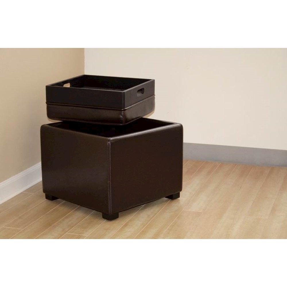 Baxton Studio Dark Brown Tate Storage Ottoman. Picture 3