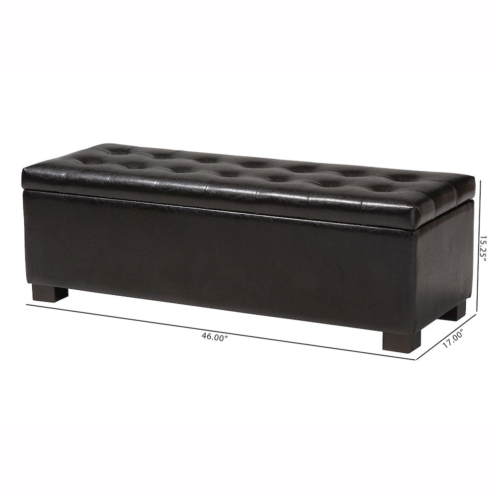 Baxton Studio Roanoke Contemporary Dark Brown Ottoman. Picture 10