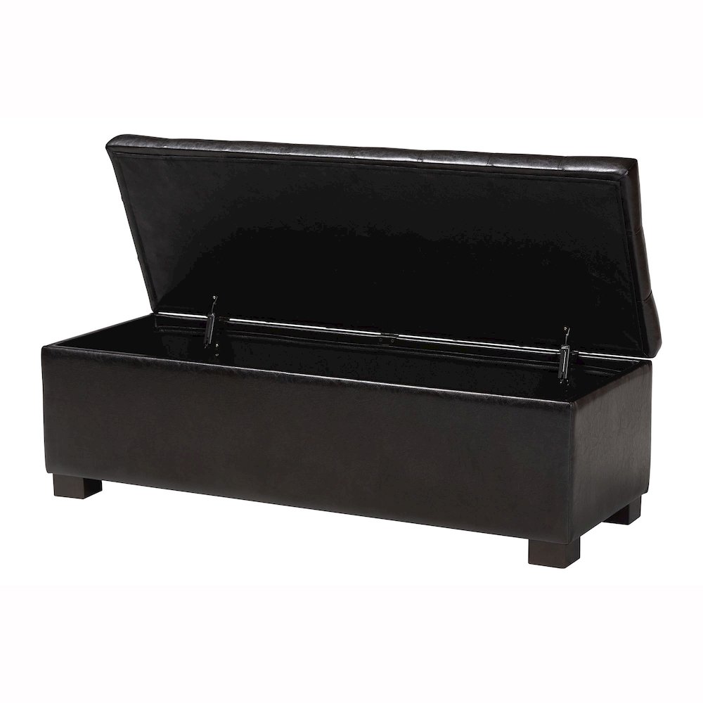 Baxton Studio Roanoke Contemporary Dark Brown Ottoman. Picture 2