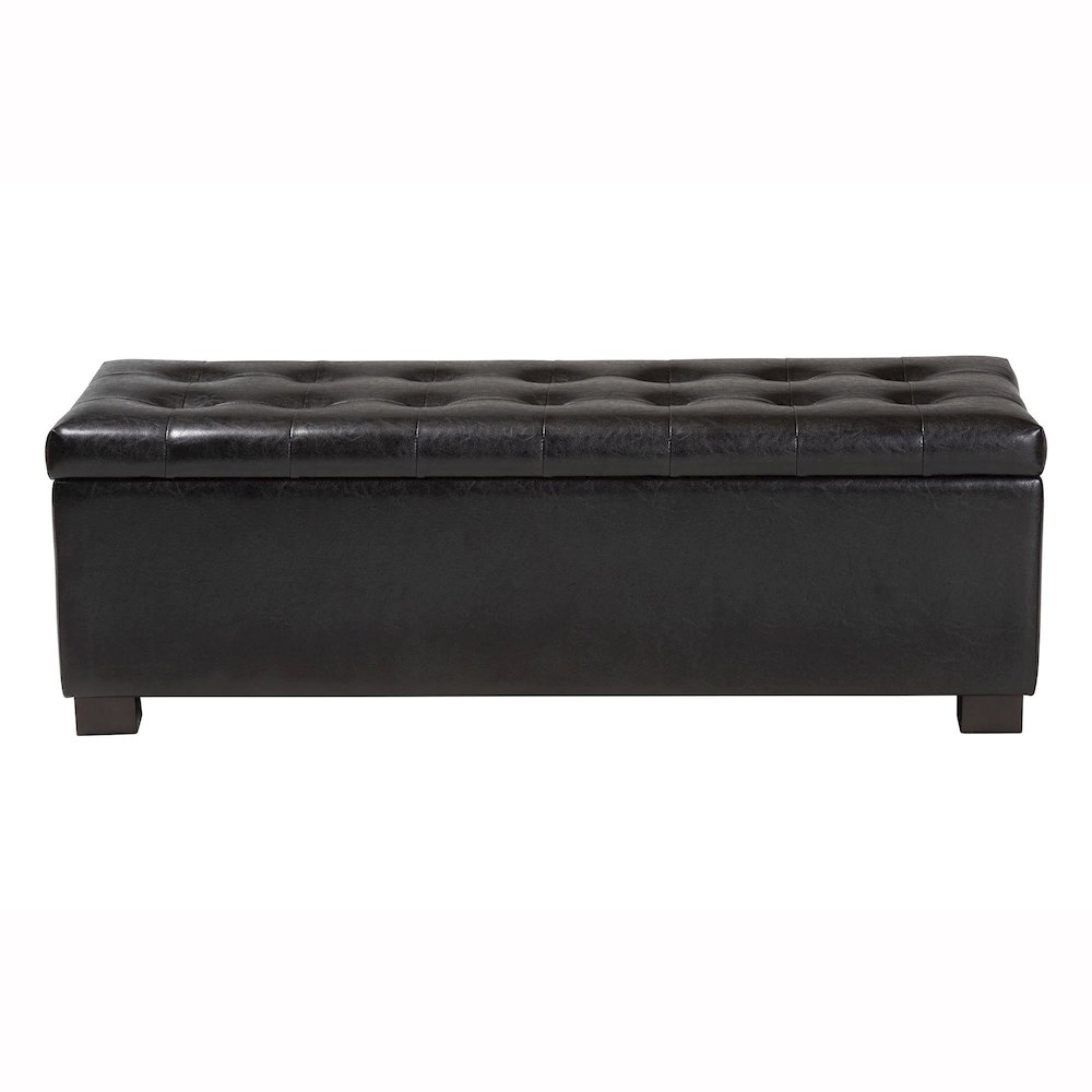 Baxton Studio Roanoke Contemporary Dark Brown Ottoman. Picture 3