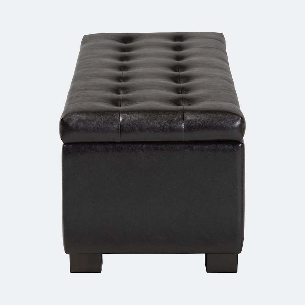 Baxton Studio Roanoke Contemporary Dark Brown Ottoman. Picture 4