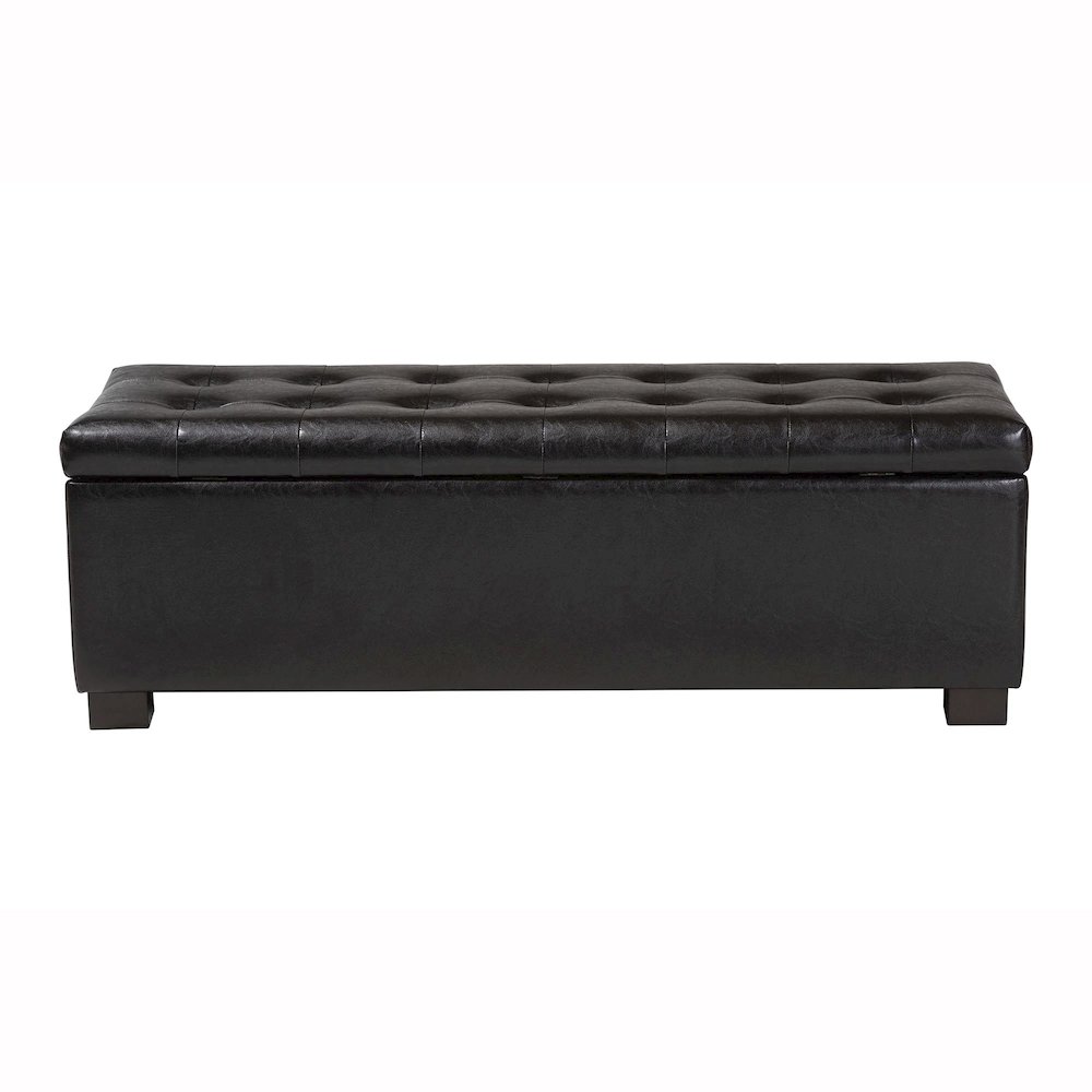 Baxton Studio Roanoke Contemporary Dark Brown Ottoman. Picture 5