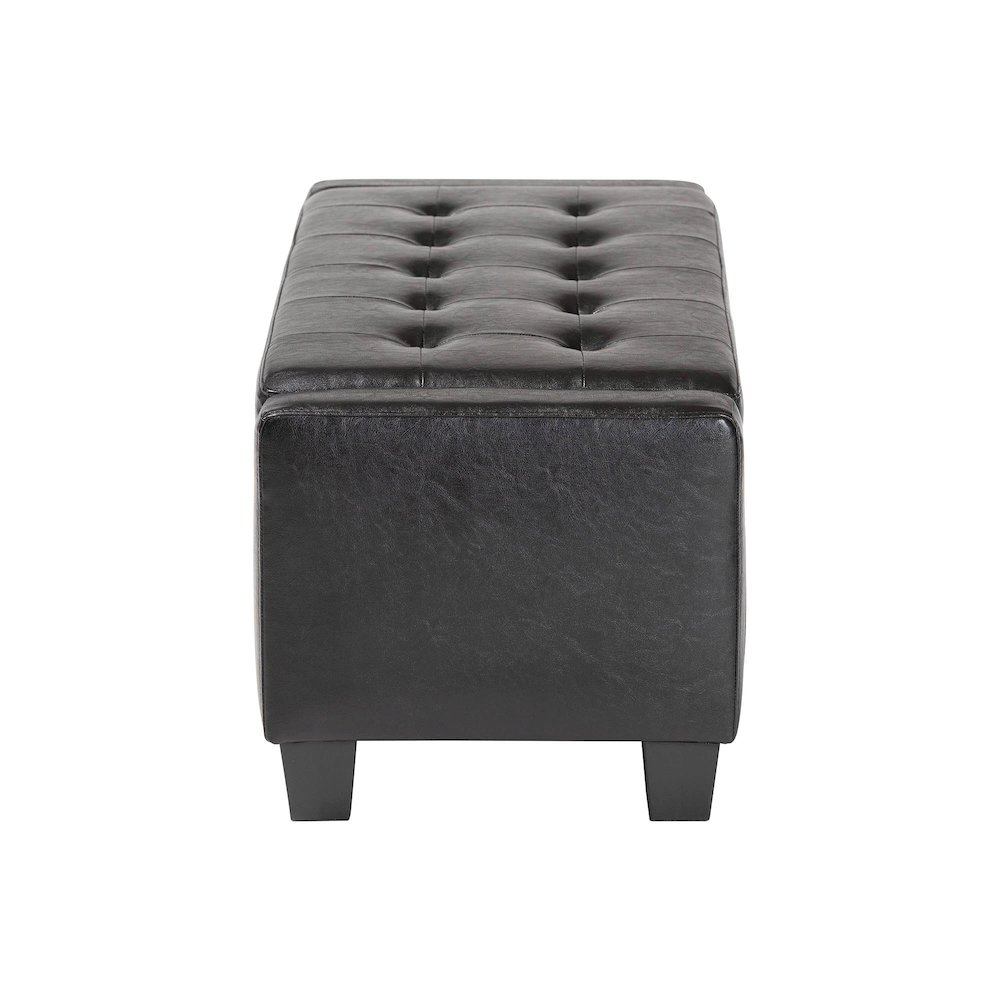 Baxton Studio Manchester Black Ottoman. Picture 4